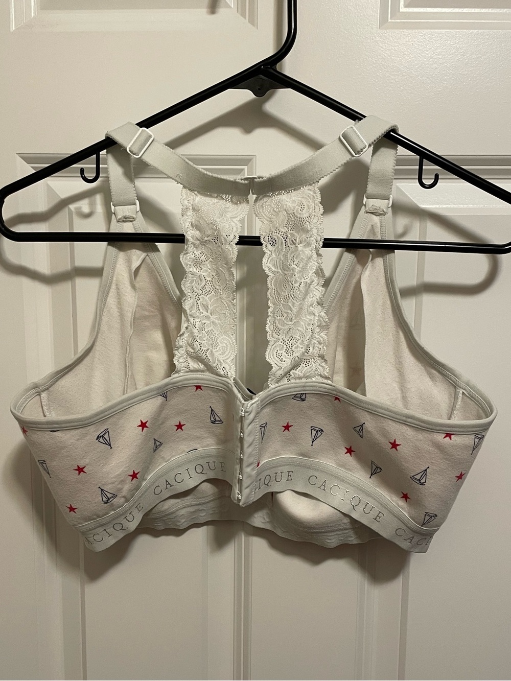 Cacique Unlined Wire Free Cotton Racer Back Comfort Bra 42DD - Picture 2 of 7